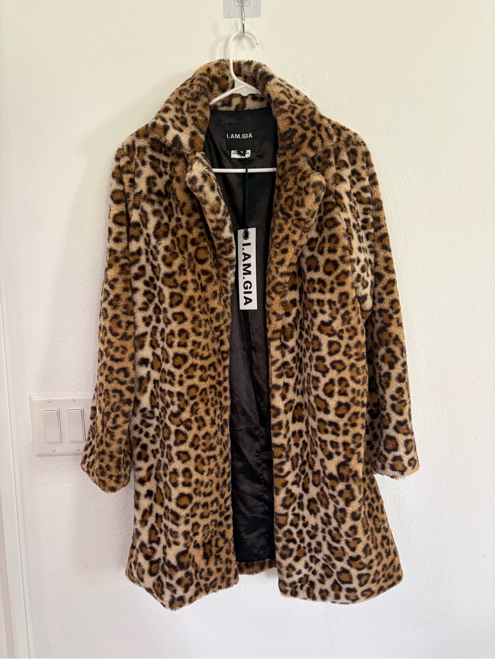 I.AM.GIA NWT Leopard Print Faux Fur Coat